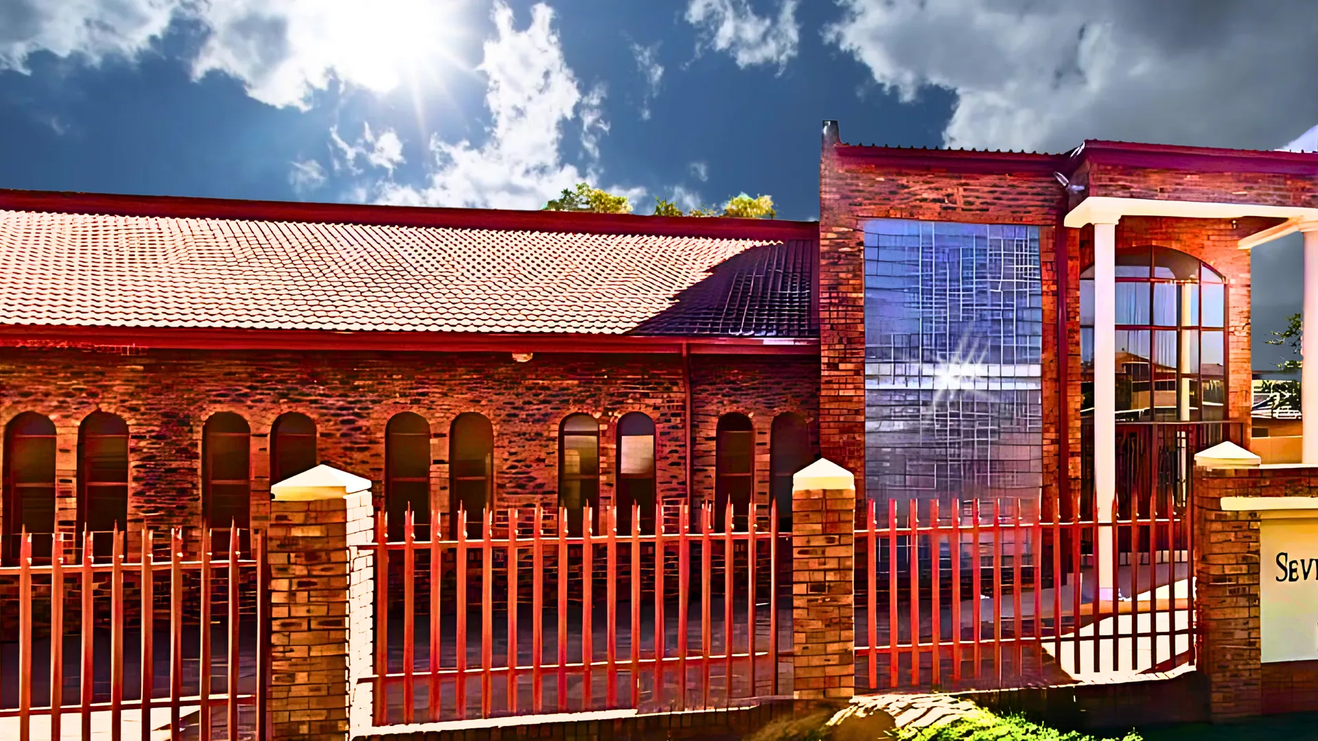 Exterior of Boksburg South Seventh-day Adventist Church under a bright sky